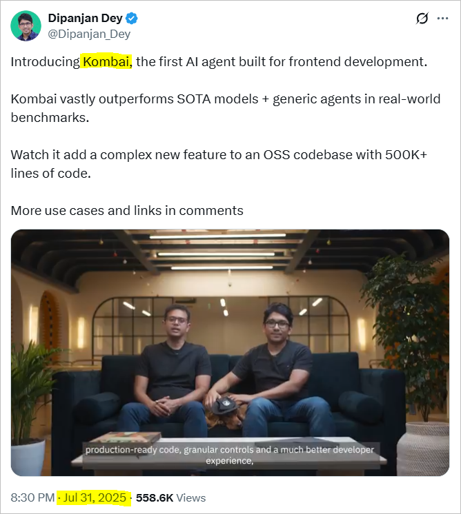 Kombai launch announcement