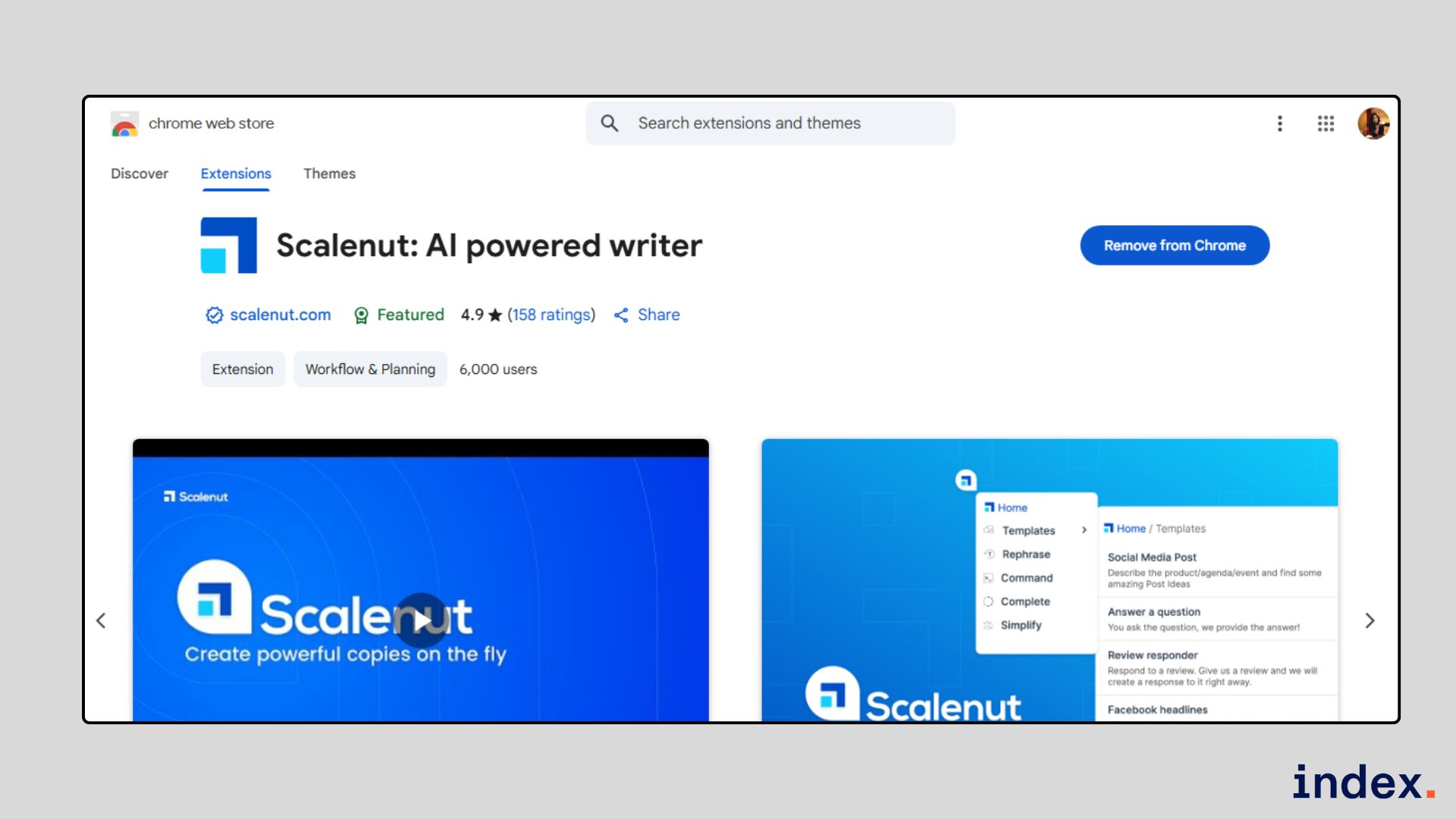 Scalenut Chrome Extension screenshot