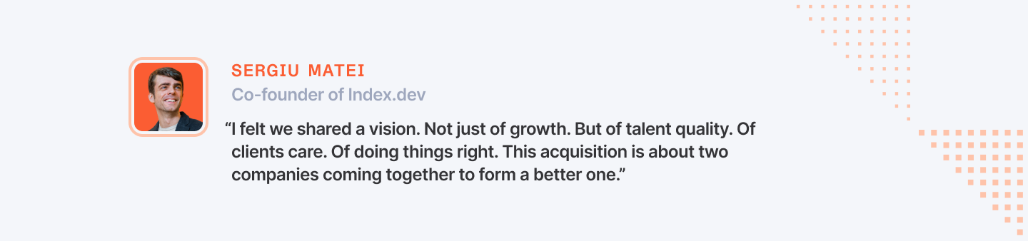 Sergiu Matei on Codemotion Acquisition by Index.dev