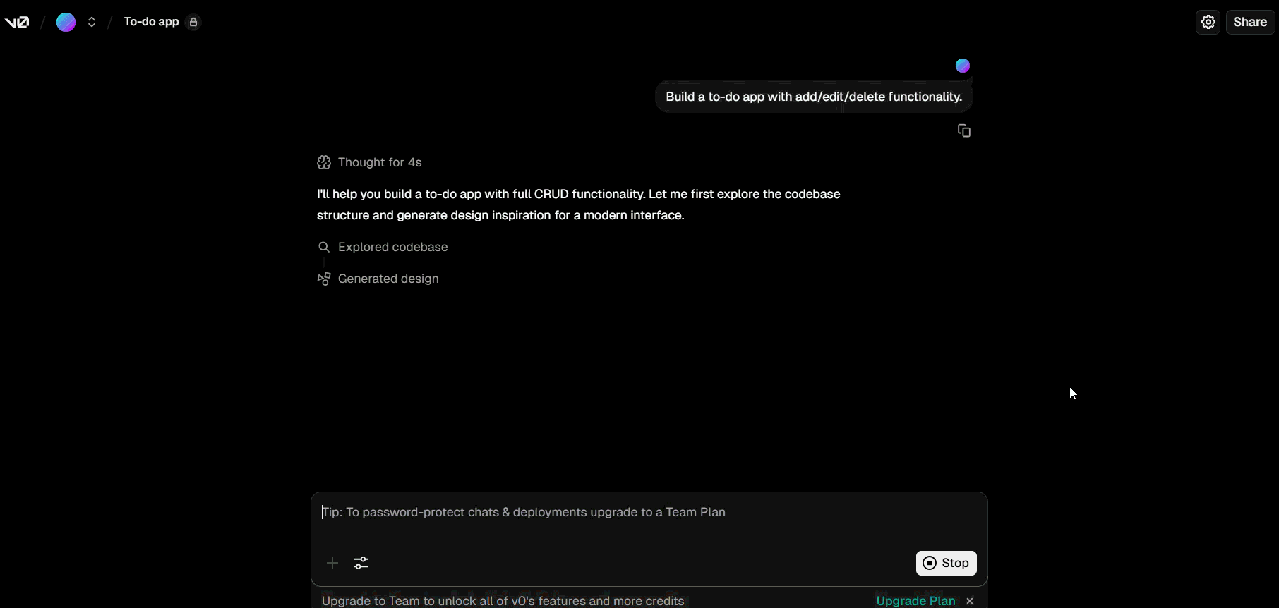 v0 by Vercel task: Build a to-do app with add/edit/delete functionality