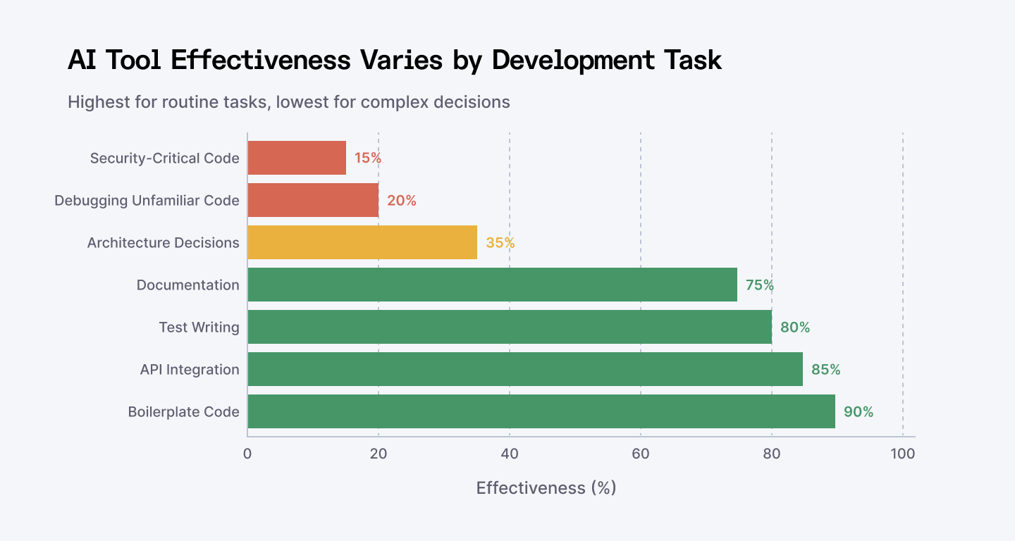 AI tool effectiveness varies by development task