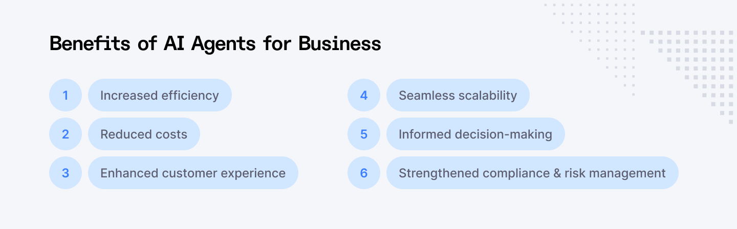 Benefits of AI agents for business
