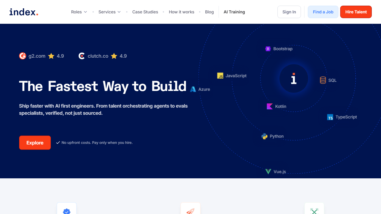 Index.dev homepage