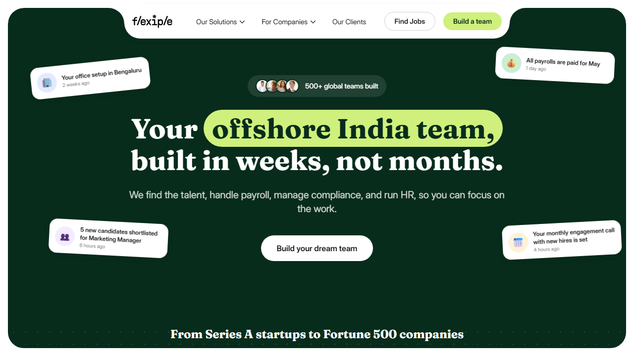 Flexiple homepage