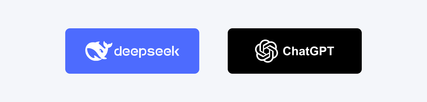 DeepSeek and ChatGPT logos side by side