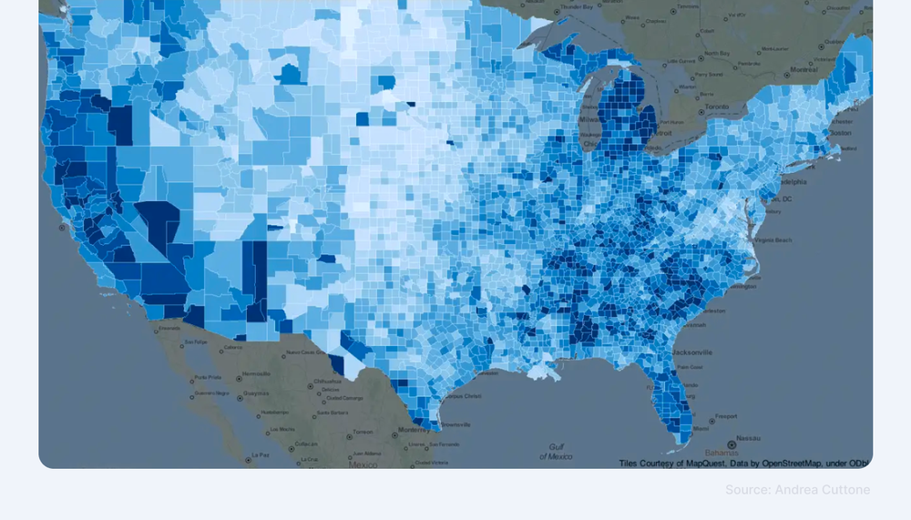 Geoplotlib geographic dot map